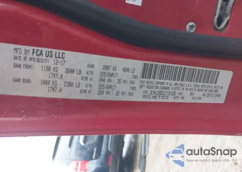 2018 Jeep Compass Latitude 4X4 z USA, uszkodzony, nr VIN 3C4NJDBB3JT191636